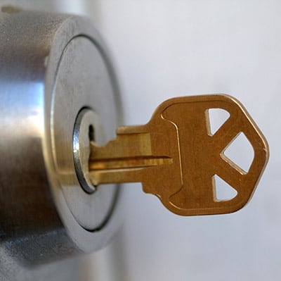 key in deadbolt lock