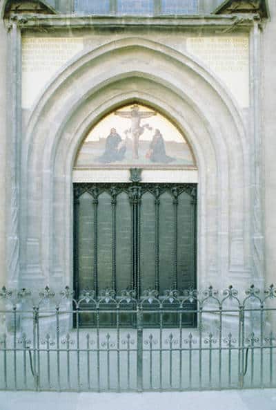 the door to the all saints church