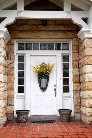 a door with sidelites and transom