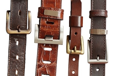 four leather belts