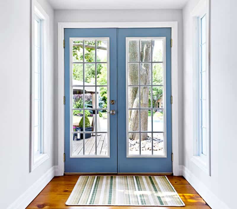 blue french doors