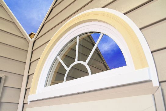 architectural window in front of a home