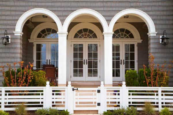 French door arched entry