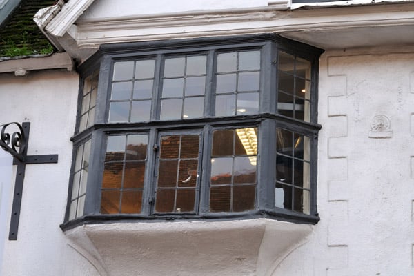 an oriel black bay window